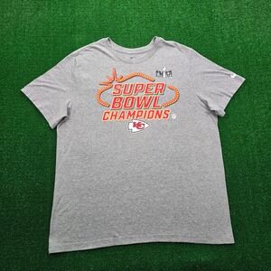 Kansas City Chiefs Super Bowl Champions LVIII Tshirt Mens XL Gray Nike Football